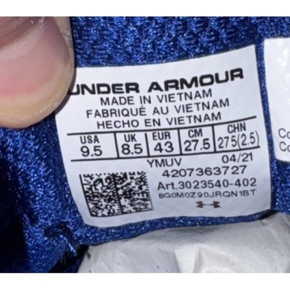 Under Armour HOVR Infinite 3 Mens Athletic Running Shoes Size 9.5 Blue White main image 8